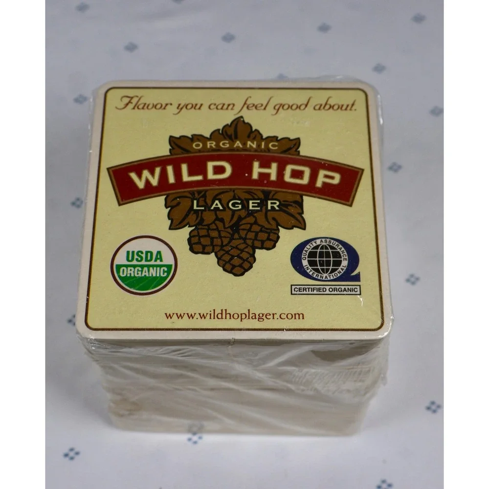 WILD HOP LAGER Beer Coasters VINTAGE Organic‎ Flavor Pack of 50 Beer Lover